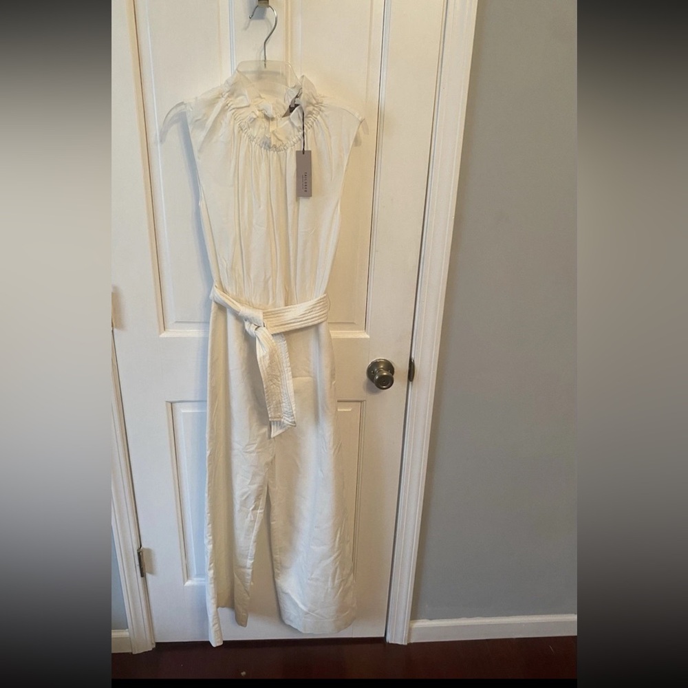 Tailored Rebecca Taylor Ruffled Collar Tie Waist Jumpsuit